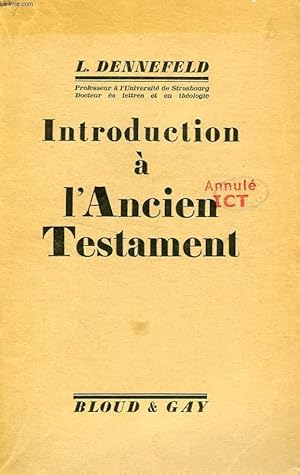 Seller image for INTRODUCTION A L'ANCIEN TESTAMENT for sale by Le-Livre