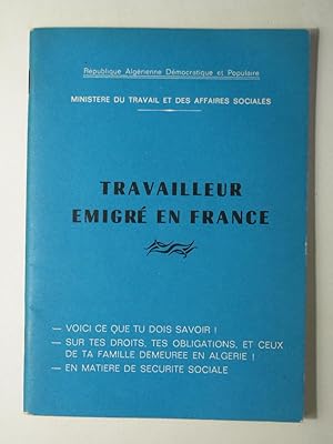 Seller image for Travailleur migr en France. for sale by Librairie Aubry