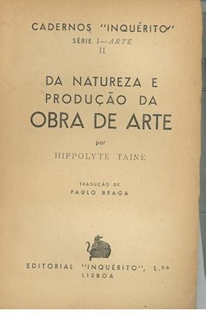 DA NATUREZA E PRODUÇÃO DA OBRA DE ARTE