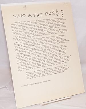 Who is the BO$$? [handbill]