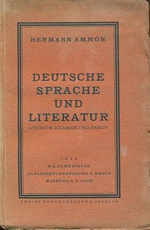 Bild des Verkufers fr Deutsche Sprache und Literatur. Studium, Examen und Beruf zum Verkauf von Antiquariat am Flughafen