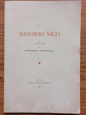 Bild des Verkufers fr Ad Alessandro Volta. Canzone. zum Verkauf von Gabriele Maspero Libri Antichi