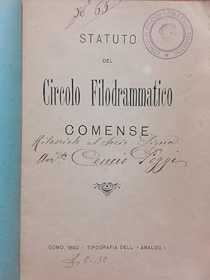 Statuto del Circolo filodrammatico Comense.