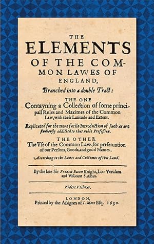 Bild des Verkufers fr The Elements of the Common Laws of England, Branched into a Double. zum Verkauf von The Lawbook Exchange, Ltd., ABAA  ILAB