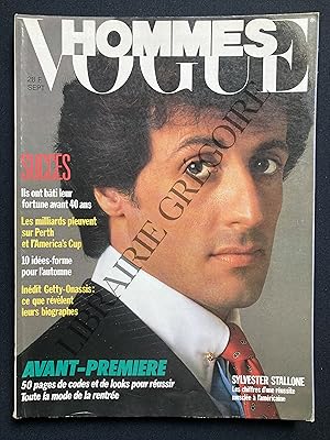 VOGUE HOMMES-N°92-SEPTEMBRE 1986-SYLVESTER STALLONE