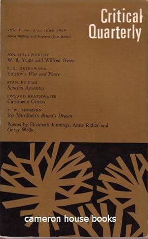 Immagine del venditore per The Critical Quarterly. Volume 11 Number 3, Autumn 1969 venduto da Cameron House Books
