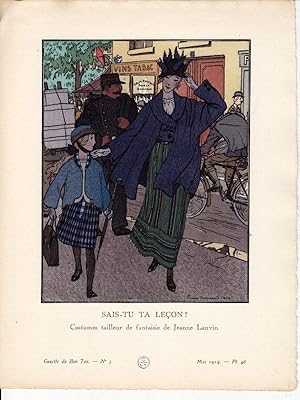 Sais-tu Ta Leçon Costumes Tailleur De Fantaisie De Jeanne Lanvin. Illustration Gazette Du Bon Ton.