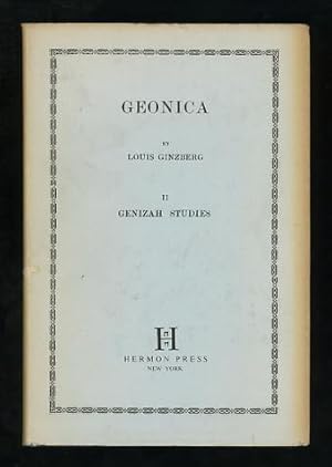 Bild des Verkufers fr Geonica: Part II: Genizah Studies [Volume 2 (of 2) only] zum Verkauf von ReadInk, ABAA/IOBA