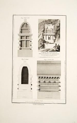 Imagen del vendedor de Tombeau de Naxi-Rustan prs des ruines de Perspolis. Sarcophage. Pl.66. a la venta por Peter Harrington.  ABA/ ILAB.