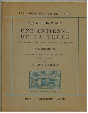 Une Antienne de la Terre. Poème traduit de l'anglais pour la première fois et annoté par Auguste ...