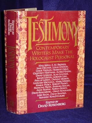 Seller image for Testimony: contemporary writers make the Holocaust personal for sale by Gil's Book Loft