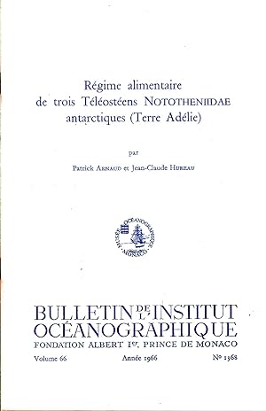 Seller image for Rgime alimentaire de trois tlostens Nototheniidae antarctiques (Terre Adlie) for sale by Sylvain Par
