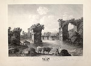 Iere V e des ruines du Pont d'Auguste sur la Nera a Narni.