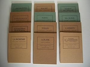 Image du vendeur pour Opera Miniature Series: Rigoletto; Lucia Di Lammermoor; Carmen; Samson and Delilah; La Boheme; Faust; Aida; Cavalleria Rusticana; Thais; Louise; La Juive; I Pagliacci [12 volumes] mis en vente par Bookworks [MWABA, IOBA]