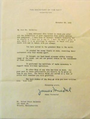 Bild des Verkufers fr One Page Typed Letter Signed to Walter Frank DelDotto (T. L. S.) zum Verkauf von Derringer Books, Member ABAA