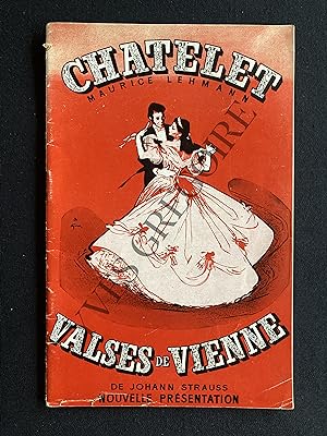 VALSES DE VIENNE-JOHANN STRAUSS-PROGRAMME THEATRE DU CHATELET