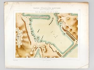 Travaux Hydrauliques Maritimes. Construction du Bassin Napoléon à Marseille. Chromolithographie :...