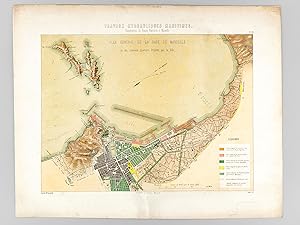 Seller image for Travaux Hydrauliques Maritimes. Construction du Bassin Napolon  Marseille. Chromolithographie : Planche I : Plan Gnral de la Rade de Marseille et des nouveaux Quartiers projets par la Ville. for sale by Librairie du Cardinal