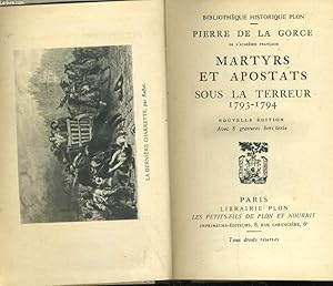 Bild des Verkufers fr MARTYRS ET APOSTATS SOUS LA TERREUR 1793-1794 zum Verkauf von Le-Livre