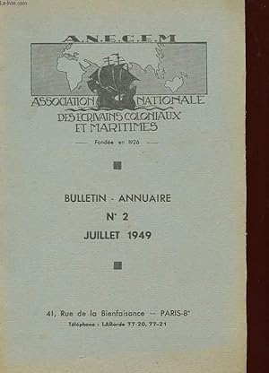 Bild des Verkufers fr ASSOCIATION NATIONALE DES ECRIVAINS COLONIAUX ET MARITIMES - BULLETIN ANNUAIRE - N2 zum Verkauf von Le-Livre
