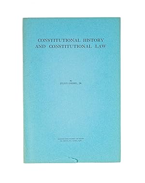 Bild des Verkufers fr Constitutional History and Constitutional Law zum Verkauf von The Lawbook Exchange, Ltd., ABAA  ILAB