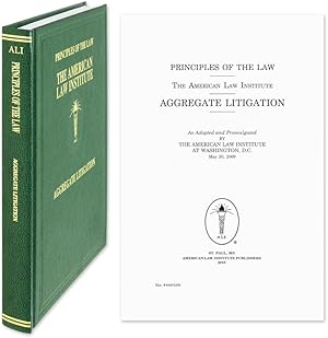 Principles of the Law. Aggregate Litigation. 1 Vol