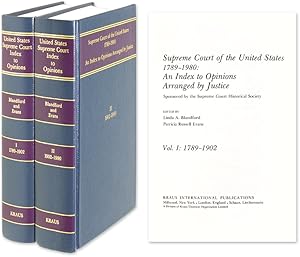 Bild des Verkufers fr Supreme Court of the United States 1789-1980 Index to Opinions 2 vols zum Verkauf von The Lawbook Exchange, Ltd., ABAA  ILAB