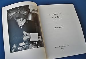 Les éditions GLM, 1923-1974. Bibliographie.