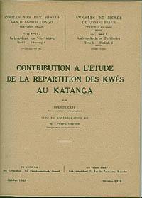 CONTRIBUTION A L'ETUDE DE LA REPARTITION DES KWES AU KATANGA