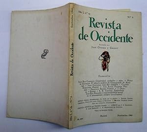 Seller image for REVISTA DE OCCIDENTE n 6. Creatividad, Urdimbre y Mito; El Ideario Poltico De Gumersindo De Azcrate; Una Flor Amarilla; Poemas; Poemas; Poemas; Epistolario Luis Gil: Ensueo y Responsabilidad Moral En El Pensamiento Antiguo (conclusin) for sale by La Social. Galera y Libros