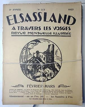 Elsassland - A travers les Vosges 1925 Revue mensuelle illustriée. ( Illustrierte Monatsschrift)....