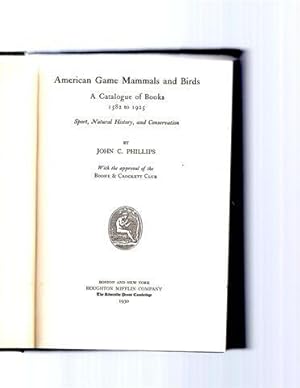 American Game Mammals and Birds