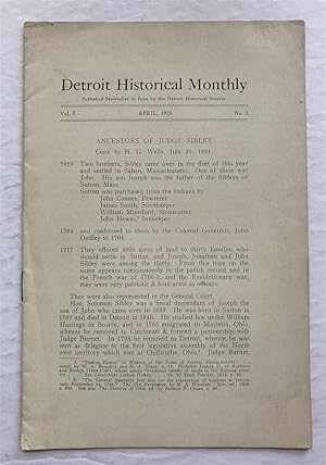 Image du vendeur pour Detroit Historical Monthly, Vol. I, No. 2 mis en vente par Peninsula Books