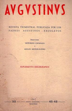 Image du vendeur pour AUGUSTINUS. Suplemento bibliogrfico. Nos. 45 a 48. Ao XII, enero diciembre de 1967 mis en vente par Buenos Aires Libros