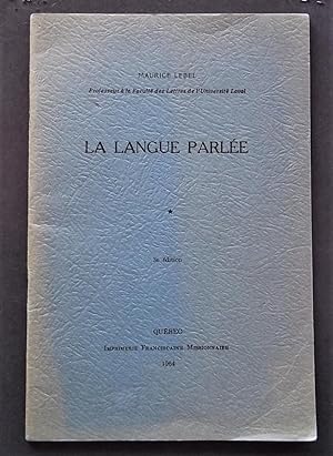 Image du vendeur pour La Langue Parlee mis en vente par Bloomsbury Books