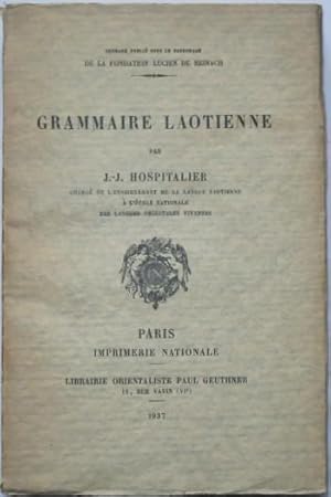 Imagen del vendedor de Grammaire laotienne, a la venta por LIBRAIRIE L'OPIOMANE