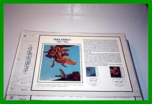 Seller image for FEUILLET ARTISTIQUE PHILATELIQUE - CEF - N 1063 S - N884/Soie. MAX ERNST 1891-1976 . for sale by JOIE DE LIRE