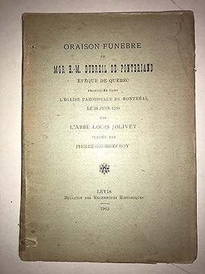 Oraison funèbre de Mgr H.-M. Dubreil de Pontbriand, évêque de Québec, prononcée dans l'Église par...