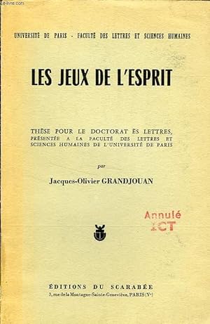 Imagen del vendedor de LES JEUX DE L'ESPRIT a la venta por Le-Livre
