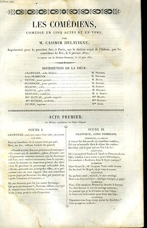 Seller image for LES COMEDIENS, COMEDIE EN CINQ ACTES ET EN VERS for sale by Le-Livre