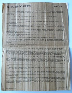 Intra-Espcialismo. 'Manifeste'. Madrid Mars 1971.