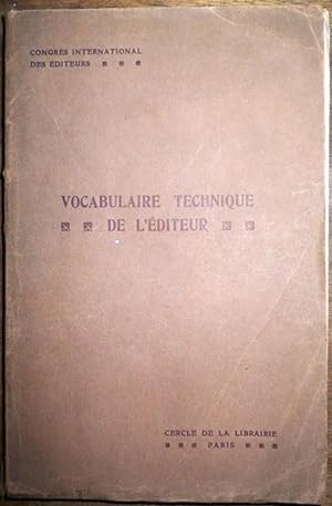 Vocabulaire de l'éditeur, élaboré et publié par le Cercle de la Librairie de Paris