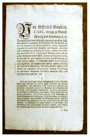 Rare German Tax Accounting Instructions, Issued in the form of a Broadside