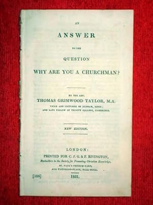 Immagine del venditore per An Answer to the Question Why are You a Churchman ? venduto da Tony Hutchinson