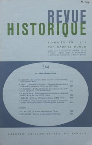 Seller image for REVUE HISTORIQUE numro 544 octobre-dcembre 1982 for sale by Bouquinerie L'Ivre Livre