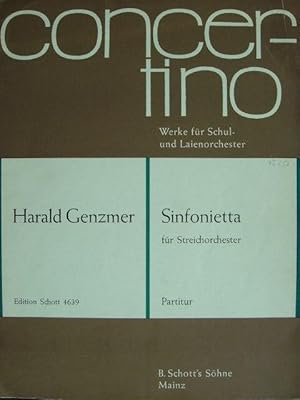 Bild des Verkufers fr Sinfonietta fr Streichorchester. Partitur. zum Verkauf von Antiquariat Tarter, Einzelunternehmen,