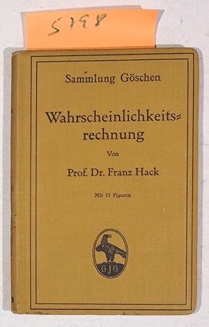 Seller image for Wahrscheinlichkeitsrechnung - Sammlung Gschen 508 for sale by Antiquariat Trger