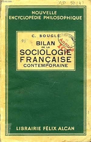 Bild des Verkufers fr BILAN DE LA SOCIOLOGIE FRANCAISE CONTEMORAINE zum Verkauf von Le-Livre