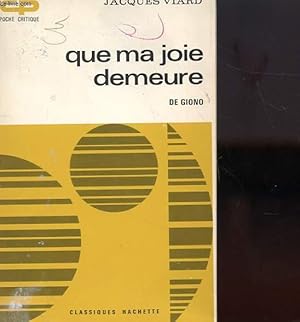Imagen del vendedor de QUE MA JOIE DEMEURE DE GIONO a la venta por Le-Livre