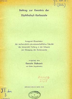 Seller image for BEITRAG ZUR KENNTNIS DER DIPHTHALOYL-KARBAZOLE for sale by Le-Livre